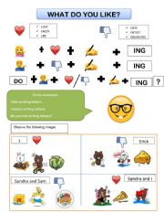 English Worksheet: Like and dislike verbs