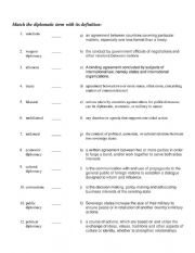 English Worksheet: Diplomatic Terms