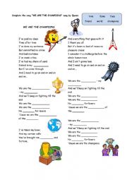English Worksheet: We Are The Champions