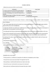English Worksheet: reading and writing