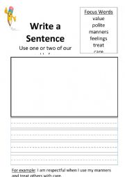 English Worksheet: Word of the Day: Respect