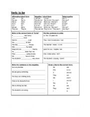 English Worksheet: Verb: to be