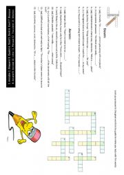 English Worksheet: Crossword