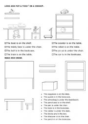 English Worksheet: Toys and position