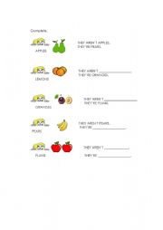 English Worksheet: FRUITS