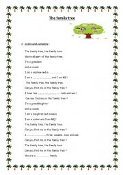 English Worksheet: family tree