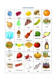 English Worksheet: Food Pictionary 