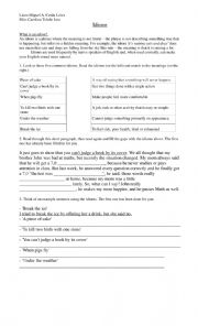 English Worksheet: IDIOMS