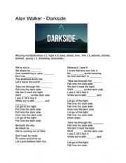 Alan Walker Darkside listening worksheet