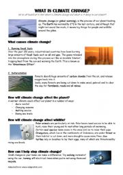 English Worksheet: What is climate change with exercises