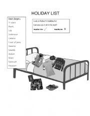 English Worksheet: Holiday List