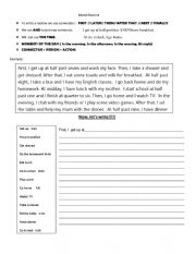 English Worksheet: Model Routine