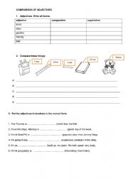 English Worksheet: COMPARISON OF ADJECTIVES