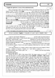 English Worksheet: Language First Form
