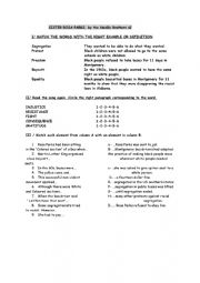 English Worksheet: SISTER ROSA PARKS by the NEVILLE BROTHERS