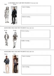 English Worksheet: Clothes description