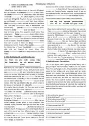 English Worksheet: holidaying 