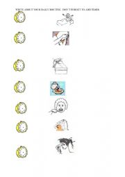 English Worksheet: Daily routine