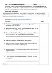 English Worksheet: Listening task - Sugar tax