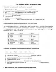 English Worksheet: Present perfect