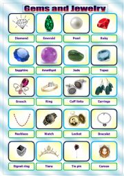 English Worksheet: Gems & Jewelry