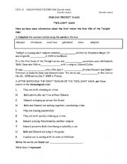 English Worksheet: Englis Project  New Moon 
