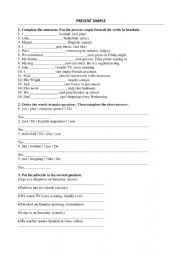 English Worksheet: Present simple activities