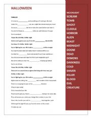 English Worksheet: worksheet on Halloween