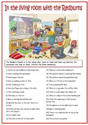 English Worksheet: True or false exercise with a picture
