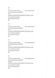 English Worksheet: Dialogue to play describing someones personality