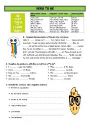 English Worksheet: TO BE