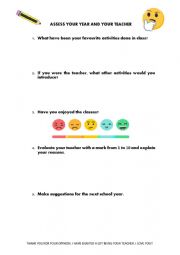 English Worksheet: Asses your year