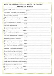 English Worksheet:  write the question 