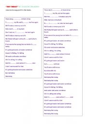 English Worksheet: Song NOT TODAY by Imagine Dragons to listen and fill in the blanks