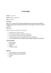 English Worksheet: Lesson plan