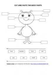 English Worksheet: Body Parts - Cut & Paste