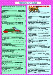 English Worksheet: Present & past simple + key