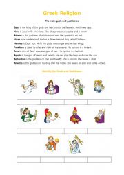 English Worksheet: Greek Religion