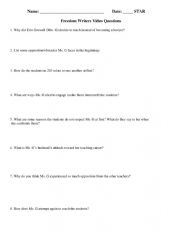 English Worksheet: freedom writers