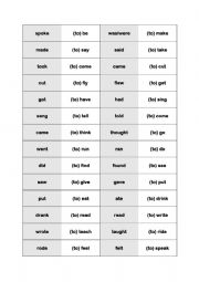 English Worksheet: Irregular verb forms domino (simple past)