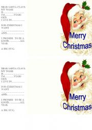 English Worksheet: Letter to Santa Claus