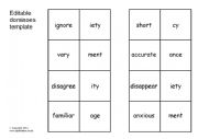 English Worksheet: Suffix dominoes with worksheet 1