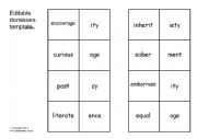 Suffix dominoes with worksheet 2