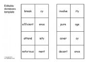 English Worksheet: Suffix dominoes with worksheet 3