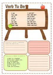 English Worksheet: THE VERB TO BE FOR CHILDREN 