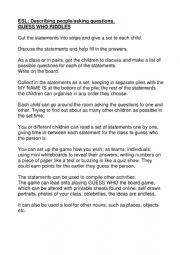 English Worksheet: Guess who Riddles printable template