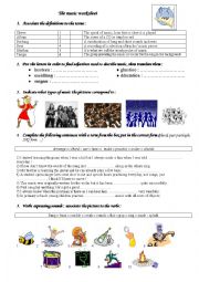 The music worksheet