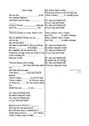 English Worksheet: Song Imani, Silver Lining, with gaps