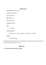 English Worksheet: Lesson Plan 4: THE ALPHABET 