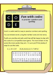 Codes for numbers and spelling